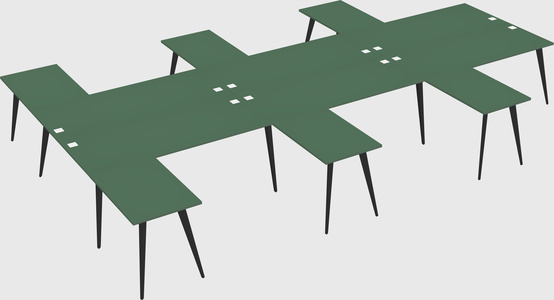 Shared l-shaped office desk system