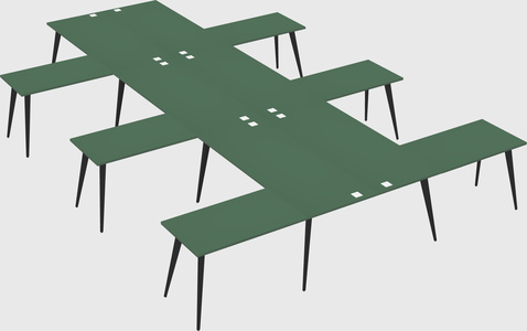 Shared l-shaped office desk system