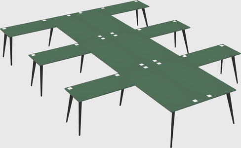 Shared l-shaped office desk system