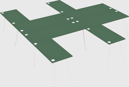 Shared l-shaped office desk system