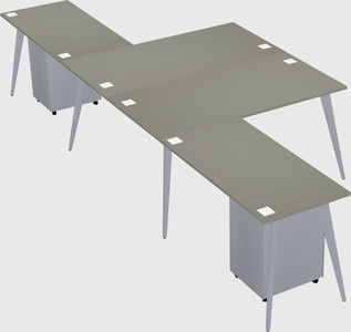 Shared l-shaped office desk system