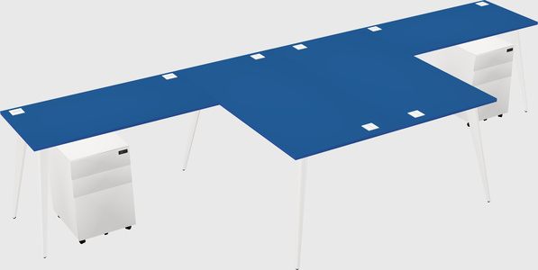 Shared l-shaped office desk system