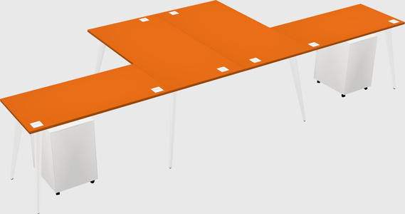 Shared l-shaped office desk system
