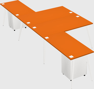 Shared l-shaped office desk system