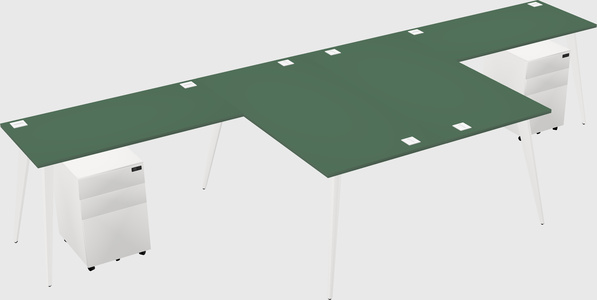 Shared l-shaped office desk system