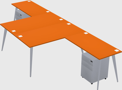 Shared L-shaped Office Desk System