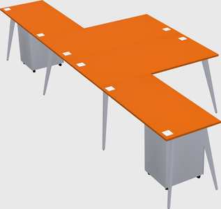 Shared l-shaped office desk system