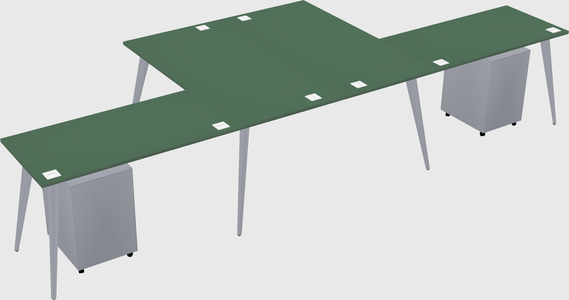 Shared l-shaped office desk system