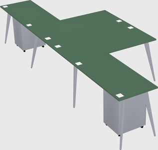 Shared l-shaped office desk system