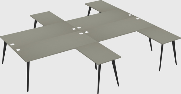 Shared l-shaped office desk system
