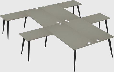 Shared l-shaped office desk system