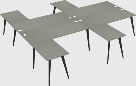 Shared l-shaped office desk system