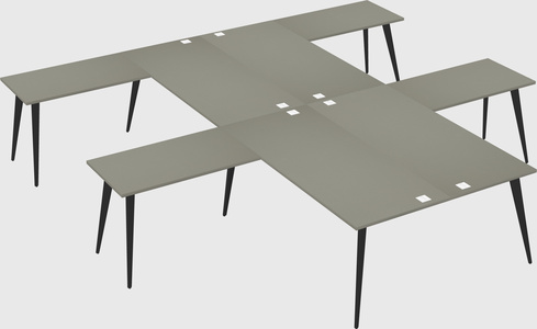 Shared l-shaped office desk system