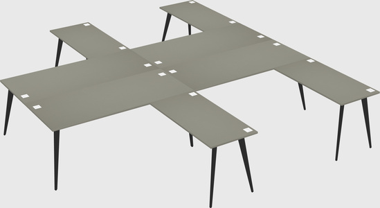Shared l-shaped office desk system