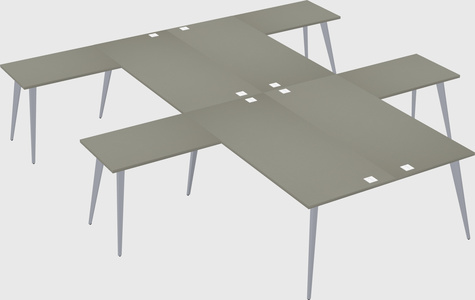 Shared l-shaped office desk system