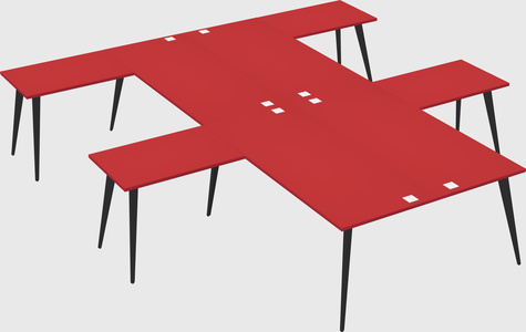 Shared l-shaped office desk system