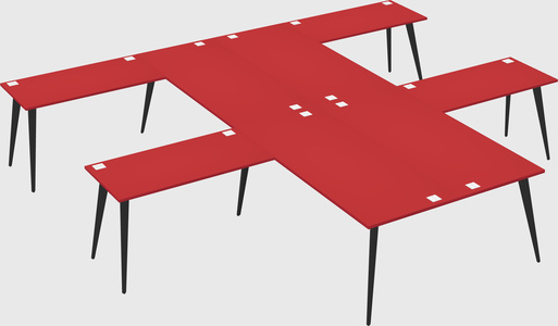 Shared l-shaped office desk system