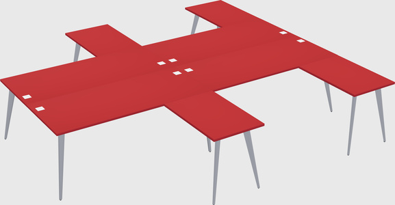 Shared l-shaped office desk system