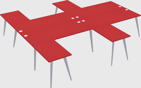 Shared l-shaped office desk system