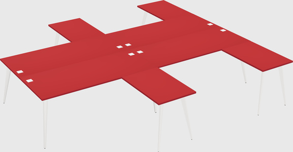 Shared l-shaped office desk system