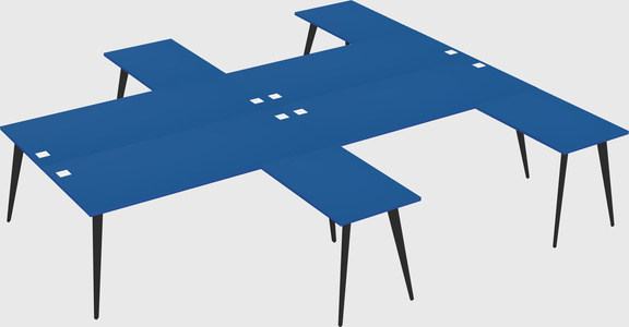 Shared l-shaped office desk system