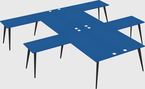 Shared l-shaped office desk system