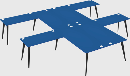 Shared l-shaped office desk system