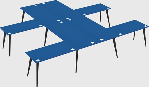 Shared l-shaped office desk system