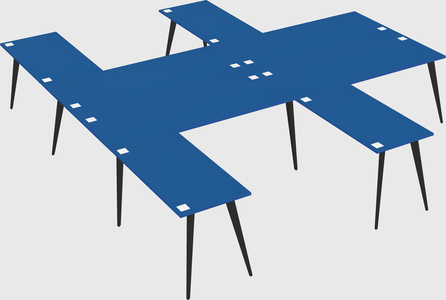 Shared l-shaped office desk system