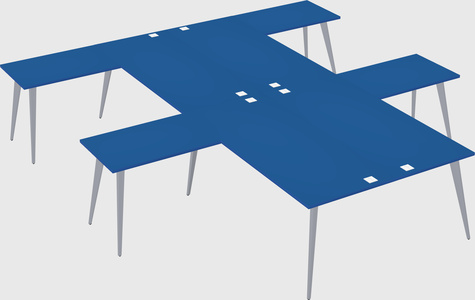 Shared l-shaped office desk system