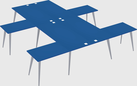 Shared l-shaped office desk system