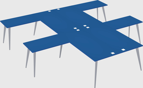 Shared l-shaped office desk system