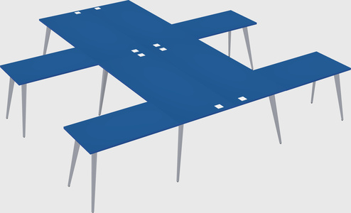 Shared l-shaped office desk system