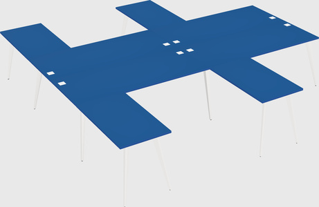 Shared l-shaped office desk system