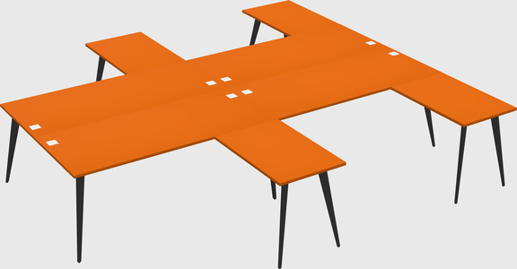 Shared l-shaped office desk system