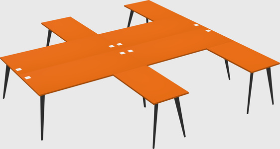 Shared l-shaped office desk system