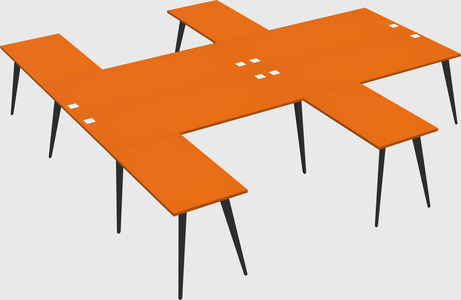 Shared l-shaped office desk system
