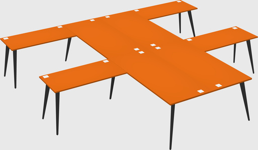 Shared l-shaped office desk system