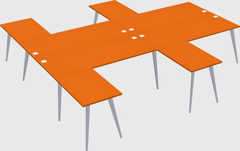 Shared l-shaped office desk system