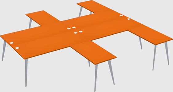 Shared l-shaped office desk system