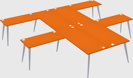 Shared l-shaped office desk system