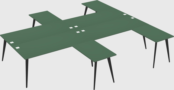 Shared l-shaped office desk system