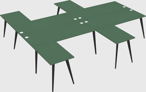 Shared l-shaped office desk system