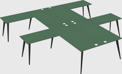 Shared l-shaped office desk system