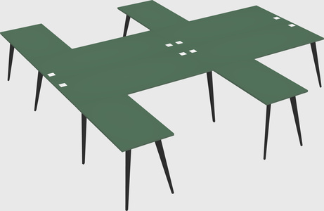 Shared l-shaped office desk system