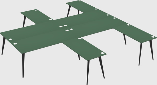 Shared l-shaped office desk system
