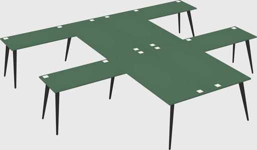 Shared l-shaped office desk system