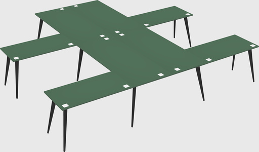 Shared l-shaped office desk system