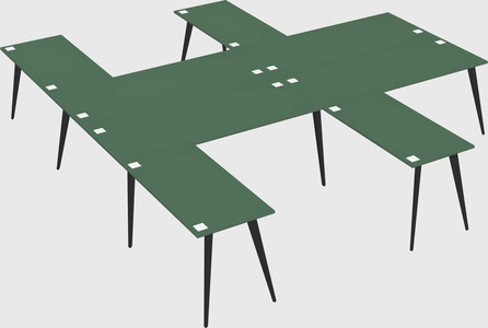 Shared l-shaped office desk system