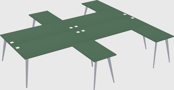 Shared l-shaped office desk system